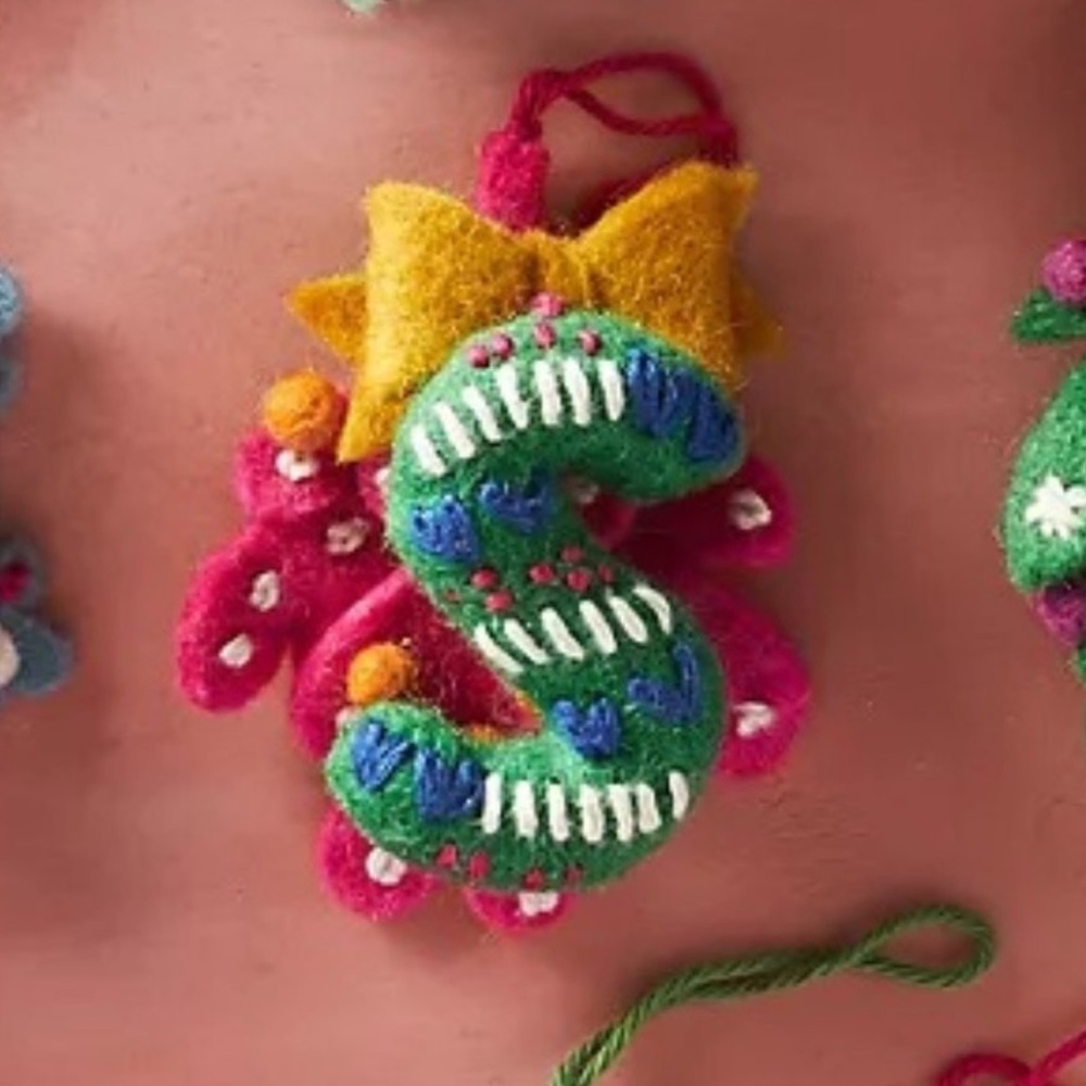 Anthropologie Deck The Halls "S" Monogram Ornament